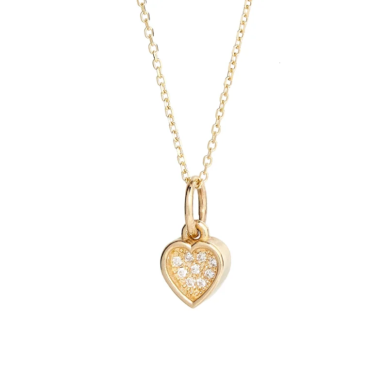 Affordable Gold-Plated Jewelry For Modern Fashion Sunken Pavé Heart Pendant
