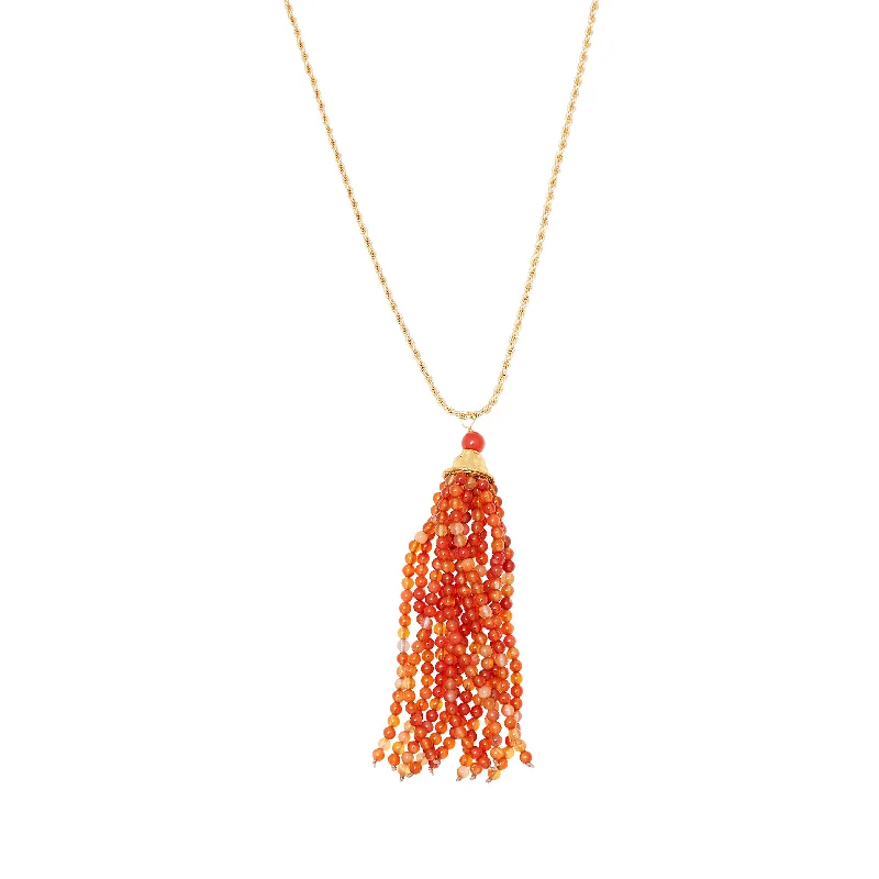 Discounted Luxury Jewelry – Shine Without The Splurge Sunset Tassel Statement Necklace Discounted Luxury Jewelry – Shine Without The Splurge Sunset Tassel Statement Necklace