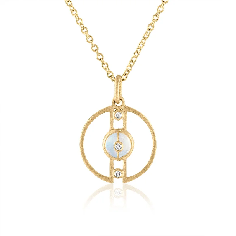 Eco-Friendly Sustainable Jewelry For Conscious Buyers Petite Moonstone Pendant with Diamonds Eco-Friendly Sustainable Jewelry For Conscious Buyers Petite Moonstone Pendant with Diamonds