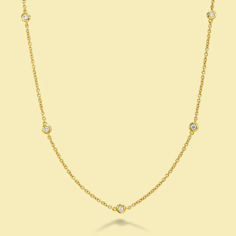 The Bobby, Classic Half-strand Bezel Diamond Necklace