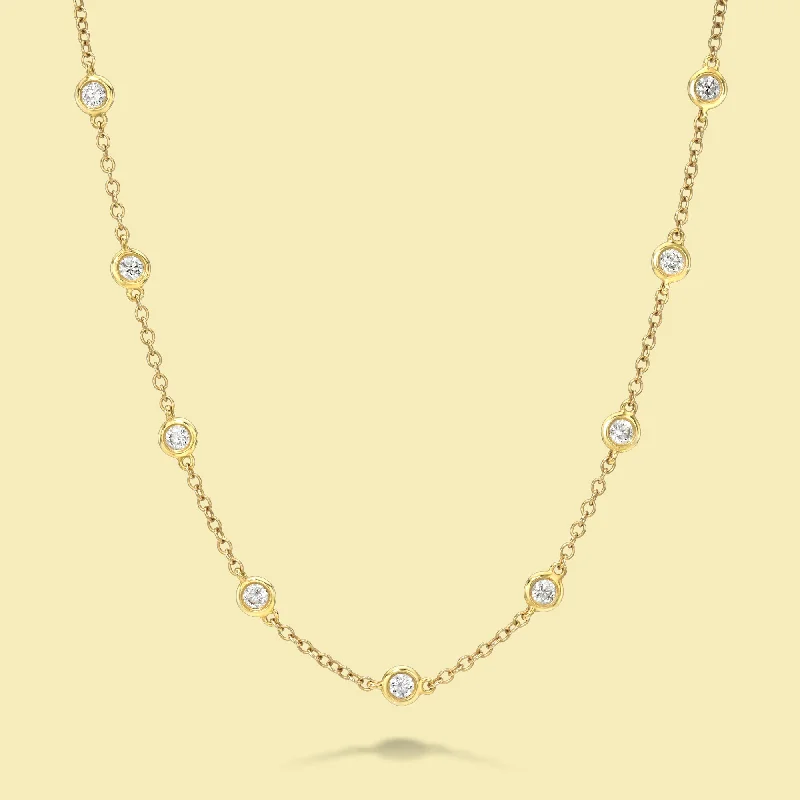 The Bobby, Classic Strand Bezel Diamond Necklace