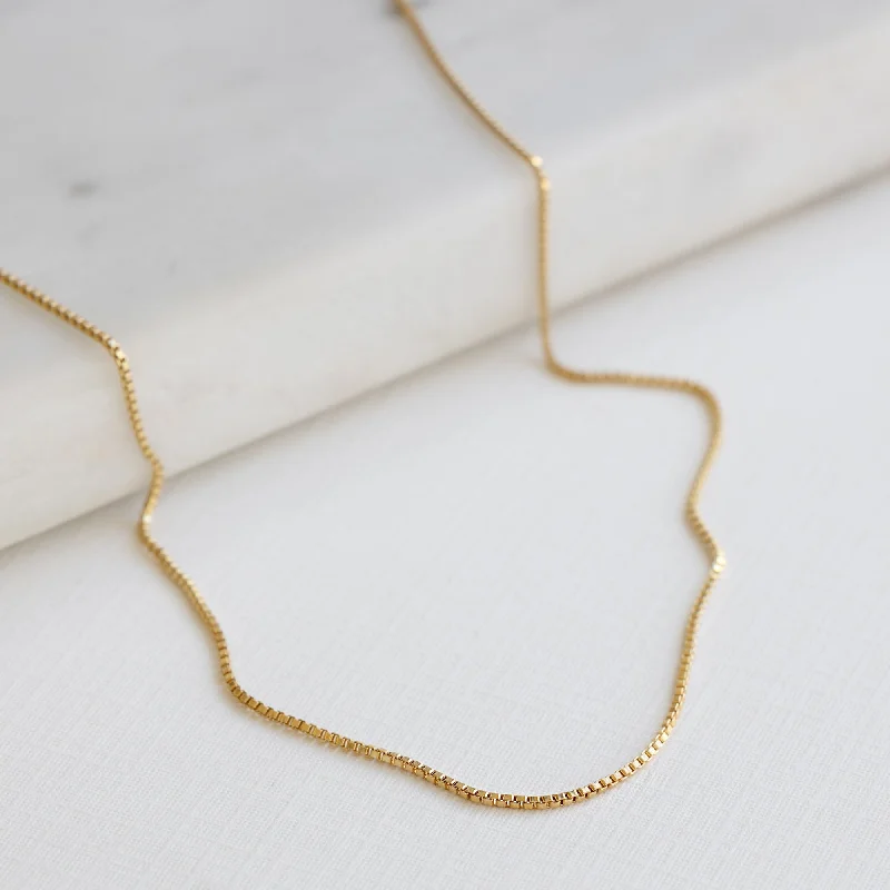 The Box Chain Necklace | 14K Yellow Gold