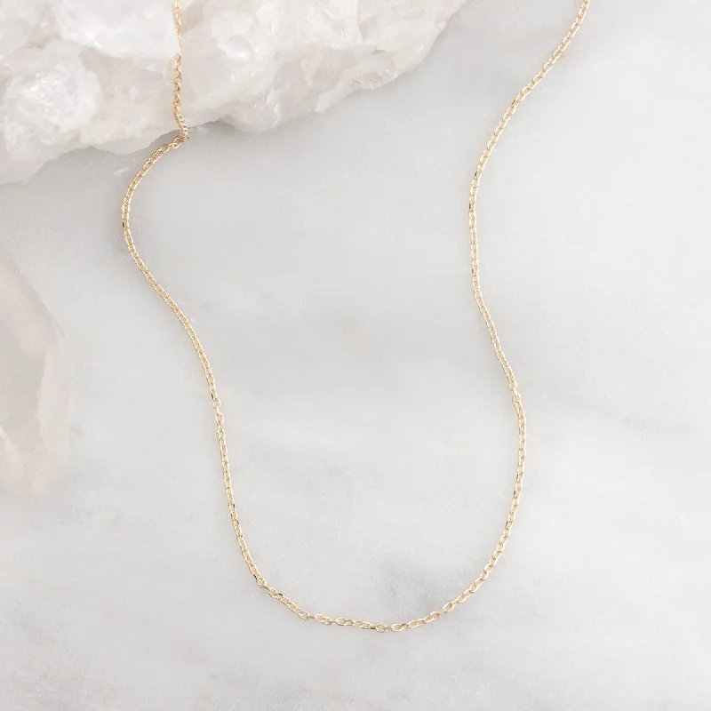 The Diamond-Cut Cable Chain Charm Necklace | 10K Yellow Gold