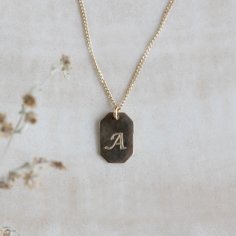 The Personalized Dog Tag Necklace | 14K Yellow Gold