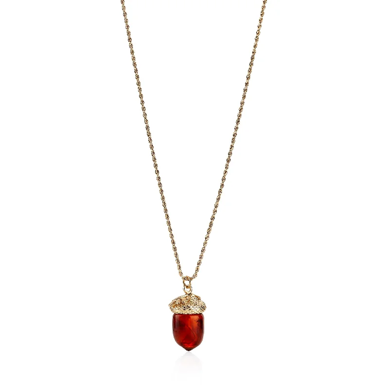 Flash Sale On Exquisite Jewelry – Don't Miss Out Tortoise Acorn Pendant Necklace