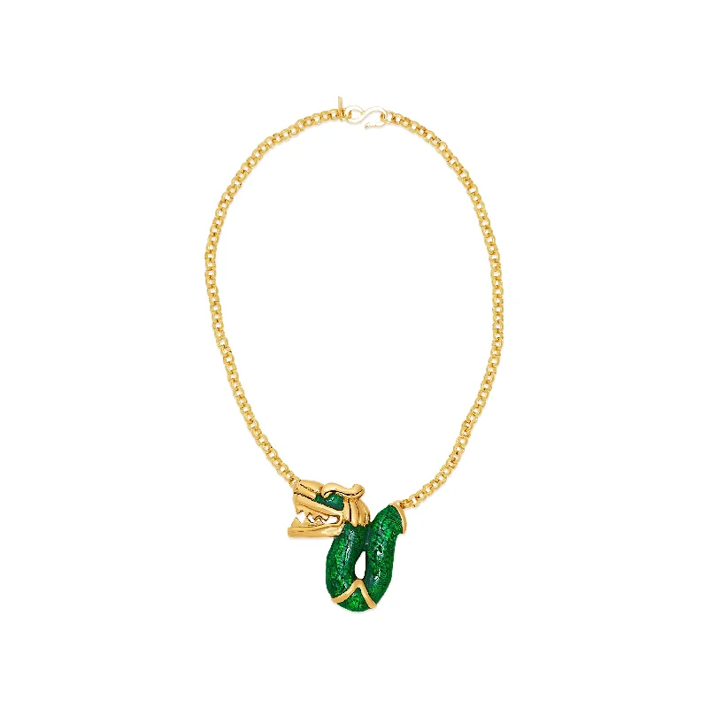 Shop Dazzling Jewelry At The Best Prices Transparent Green & Gold Dragon Pendant Necklace Shop Dazzling Jewelry At The Best Prices Transparent Green & Gold Dragon Pendant Necklace