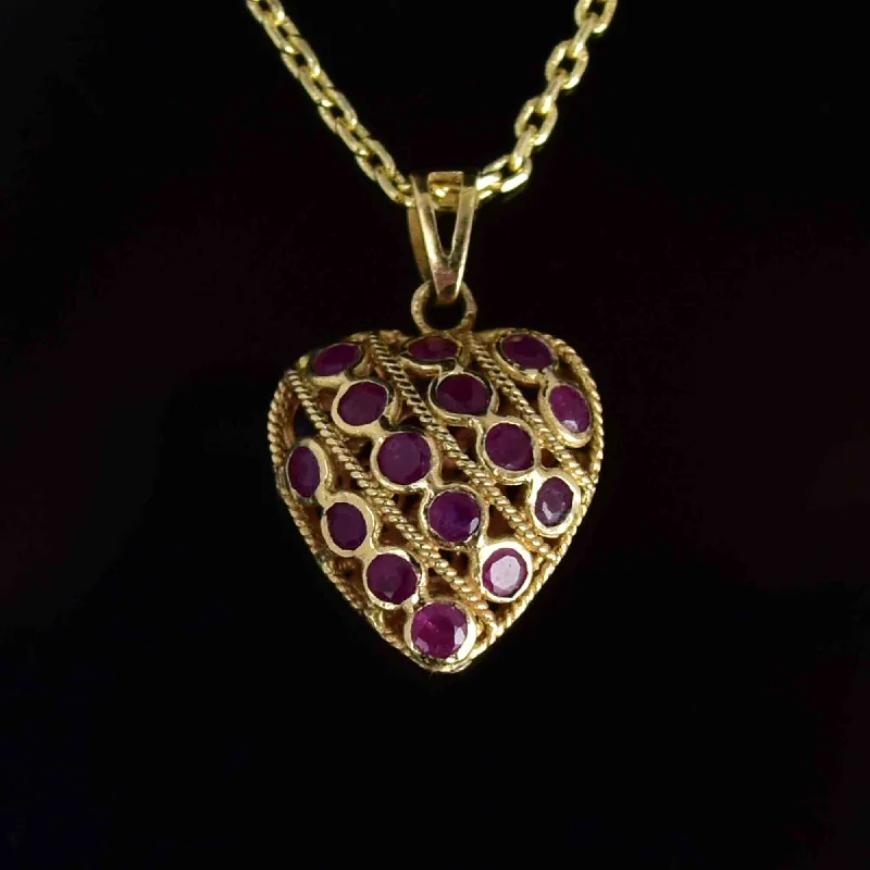Save On Luxury Jewelry Pieces – Limited-Time Offers Vintage 14K Gold Filigree Ruby Sapphire Heart Pendant Necklace Save On Luxury Jewelry Pieces – Limited-Time Offers Vintage 14K Gold Filigree Ruby Sapphire Heart Pendant Necklace