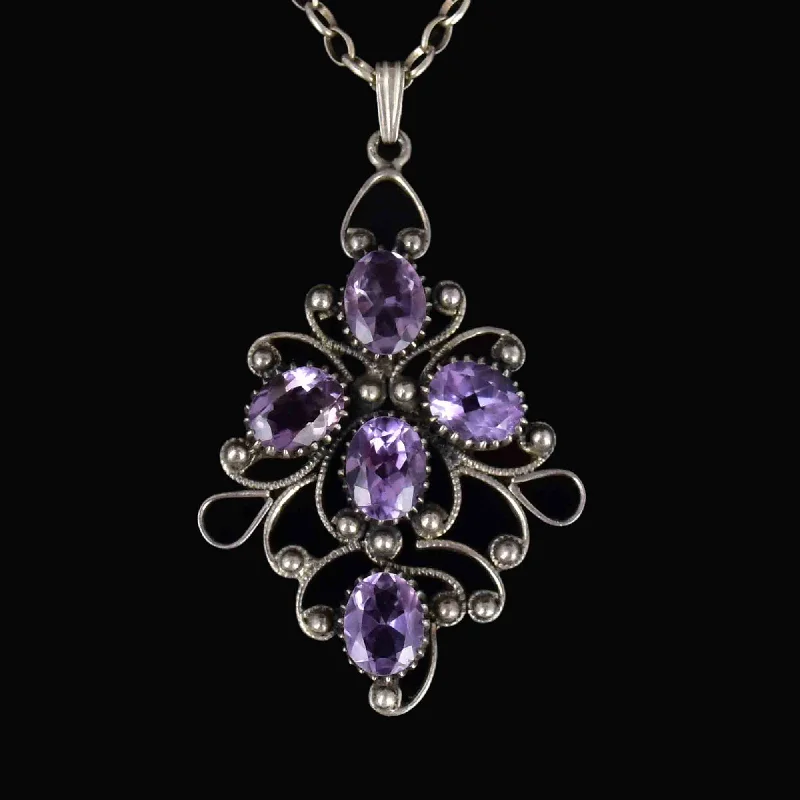 Special Sale On Handcrafted Jewelry – Shop Today Vintage Sterling Silver Amethyst Scroll Pendant Necklace Special Sale On Handcrafted Jewelry – Shop Today Vintage Sterling Silver Amethyst Scroll Pendant Necklace
