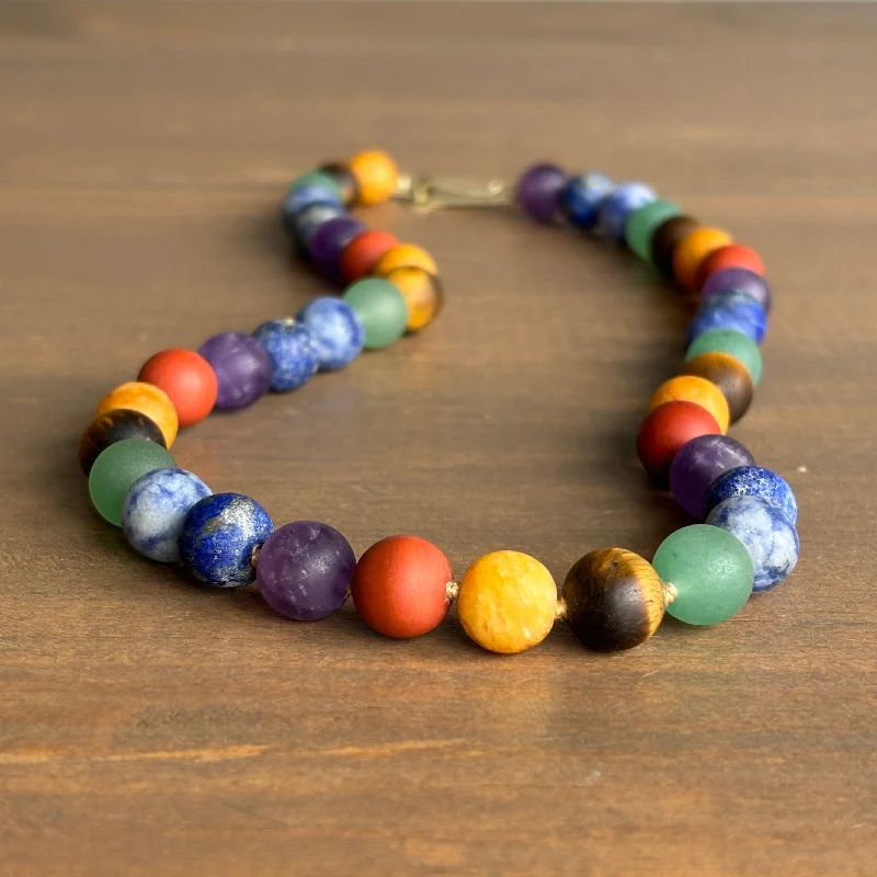 Fashion-Forward Jewelry At Exclusive Discounts Wide Chakra Bead Necklace
