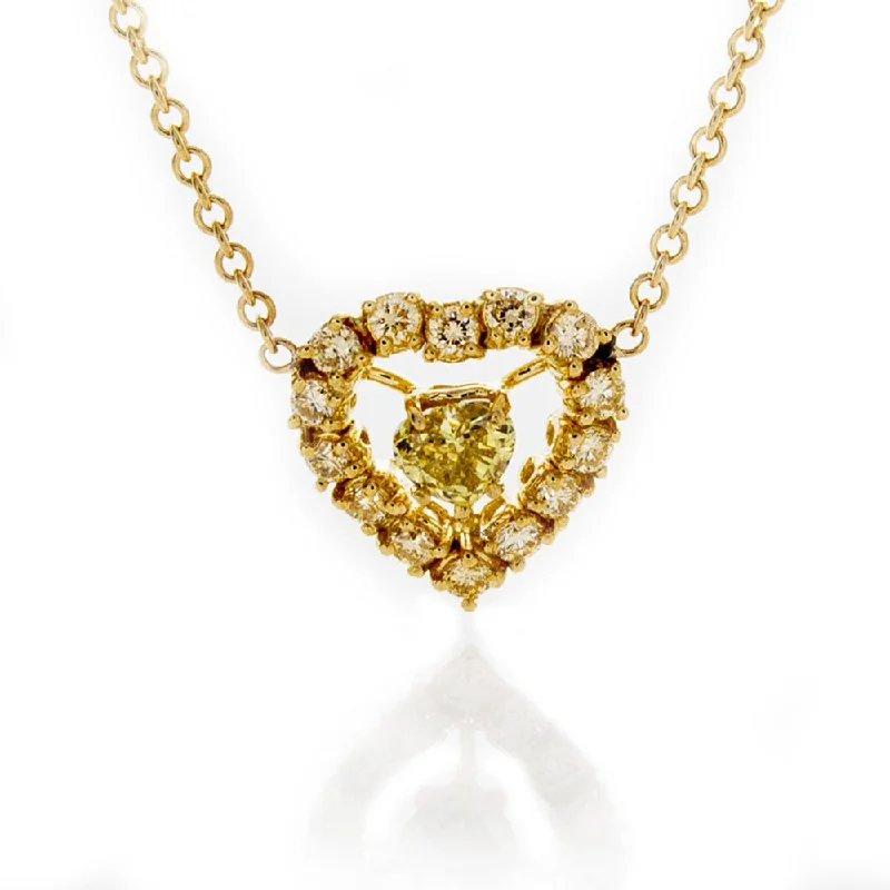 Discounted Jewelry For A Glamorous Look 14/18k Fancy Yellow Diamond Pendant Necklace Discounted Jewelry For A Glamorous Look 14/18k Fancy Yellow Diamond Pendant Necklace