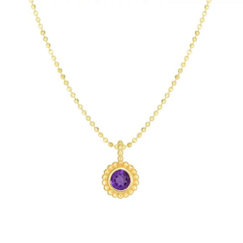 Jewelry Clearance – Final Chance To Save Big 14k Bead Amethyst Pendant Necklace