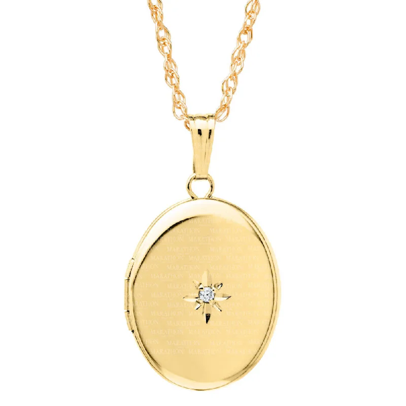 Stunning Jewelry At A Fraction Of The Price 14k Gold Oval Locket with Diamond