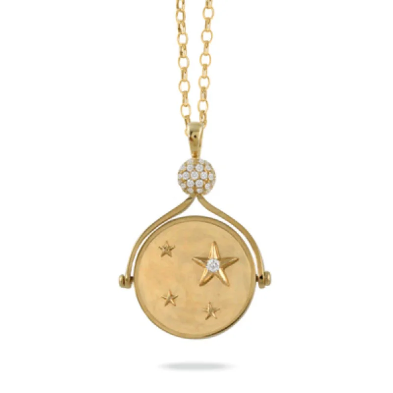 Classic And Modern Jewelry Styles On Sale 18k Diamond Reversible Medallion Pendant