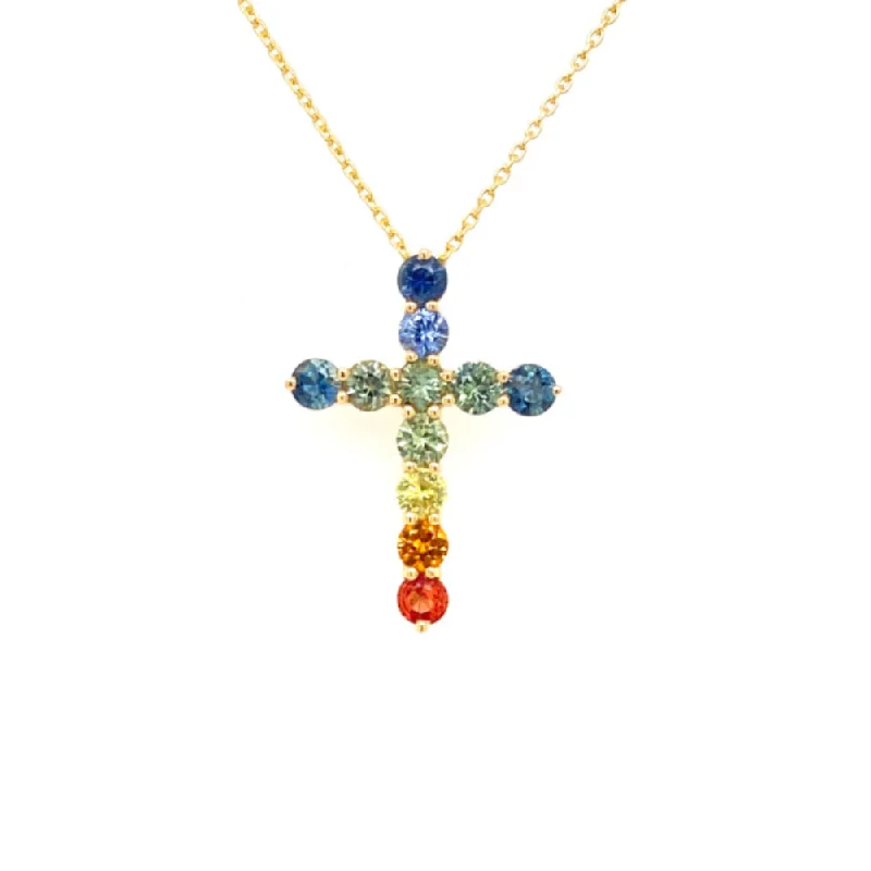 Personalized Jewelry Sale – Unique Pieces At Great Prices 18k Multi Sapphire Cross Pendant Necklace Personalized Jewelry Sale – Unique Pieces At Great Prices 18k Multi Sapphire Cross Pendant Necklace