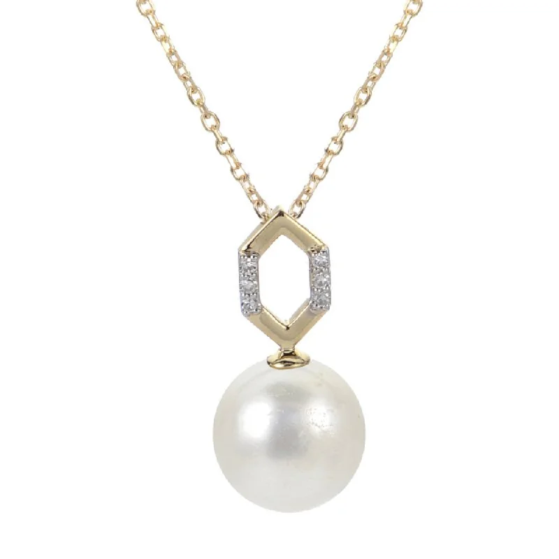 Exclusive Online Jewelry Sale – Don't Wait 14kt Gold Freshwater Pearl and Diamond Pendant Exclusive Online Jewelry Sale – Don't Wait 14kt Gold Freshwater Pearl and Diamond Pendant