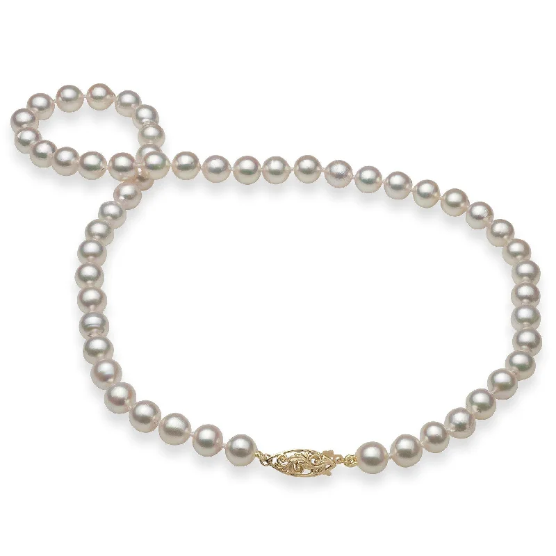 Sparkle On A Budget – Fine Jewelry For Less 18-19" Akoya White Pearl Strand with Gold Clasp - 7-8mm Sparkle On A Budget – Fine Jewelry For Less 18-19" Akoya White Pearl Strand with Gold Clasp - 7-8mm