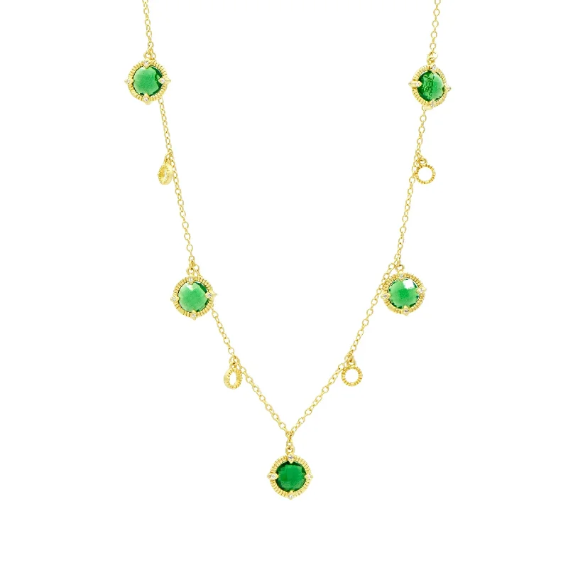 Godl/Dark Green Cubic Zirconia