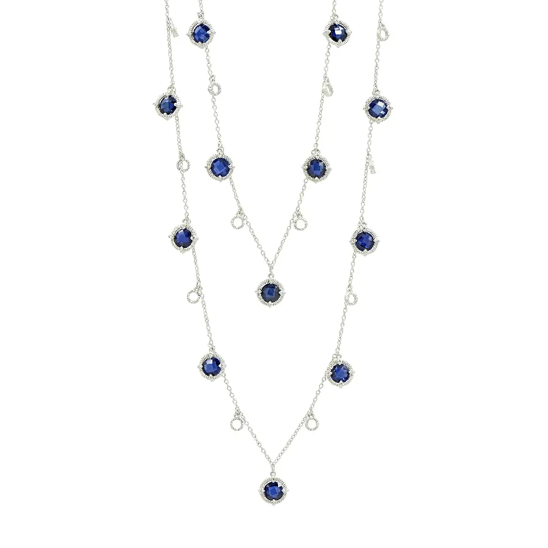 Silver/Blue Cubic Zirconia