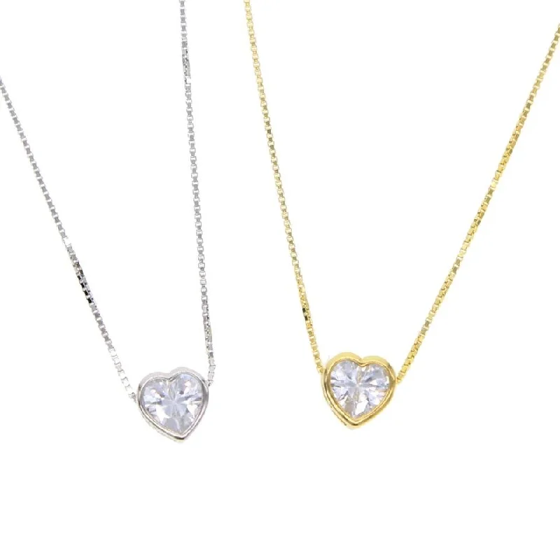 Last Chance To Shop High-End Jewelry At Markdown Prices CZ Bezel Necklace Heart