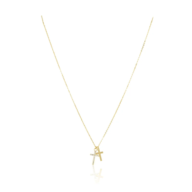 Jewelry Clearance – Final Chance To Save Big Double Cross Necklace