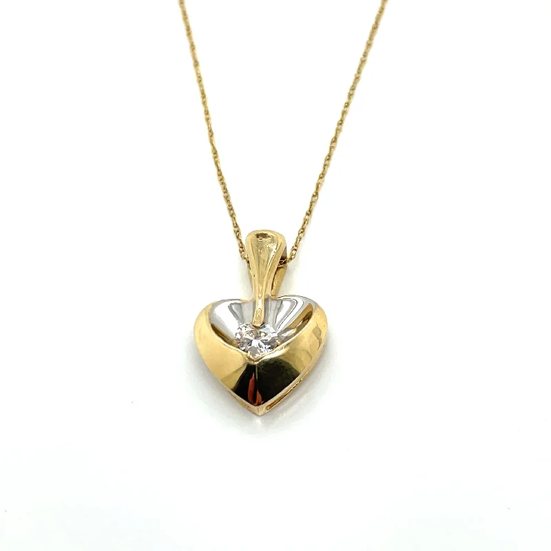 Grab Exquisite Jewelry At The Lowest Prices Estate 14k Two Tone Diamond Heart Pendant Necklace Grab Exquisite Jewelry At The Lowest Prices Estate 14k Two Tone Diamond Heart Pendant Necklace