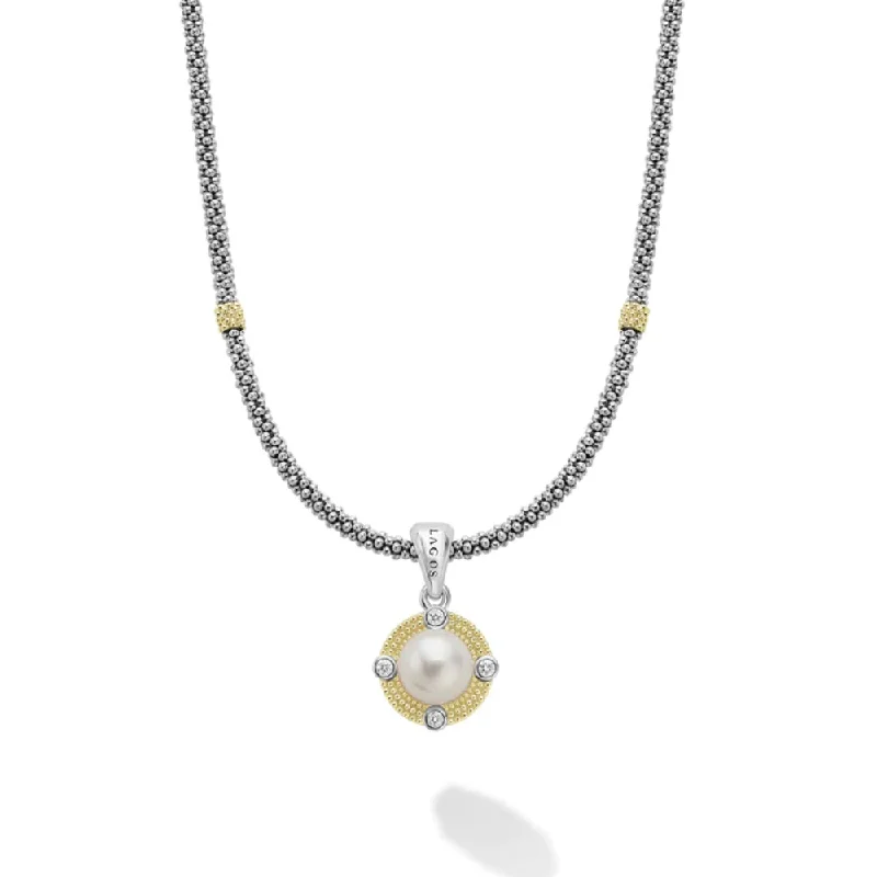 The Perfect Jewelry Piece At The Perfect Price Lagos Luna Pearl Diamond Caviar Necklace The Perfect Jewelry Piece At The Perfect Price Lagos Luna Pearl Diamond Caviar Necklace