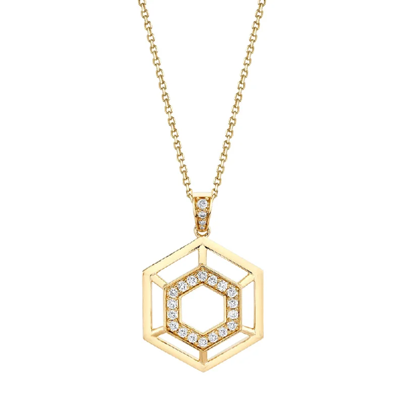 Jewelry Deals That Outshine The Rest Michael M. 14k Gold Hex Truss Pendant