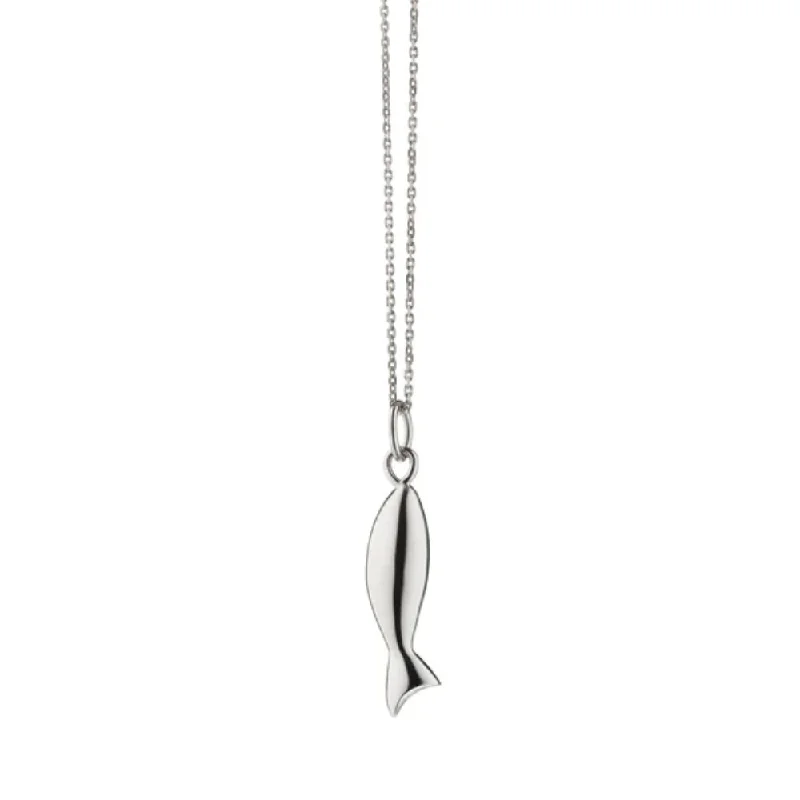 Clearance Sale On High-End Jewelry Collections Monica Rich Kosann Mini "Perseverance" Fish Sterling Silver Charm Necklace Clearance Sale On High-End Jewelry Collections Monica Rich Kosann Mini "Perseverance" Fish Sterling Silver Charm Necklace