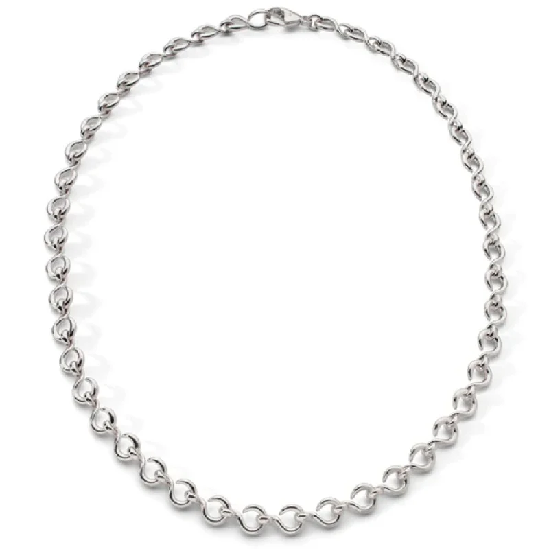 Fashion-Forward Geometric Jewelry For Contemporary Style MRK "The Twist" Sterling Silver Petite Infinity Necklace