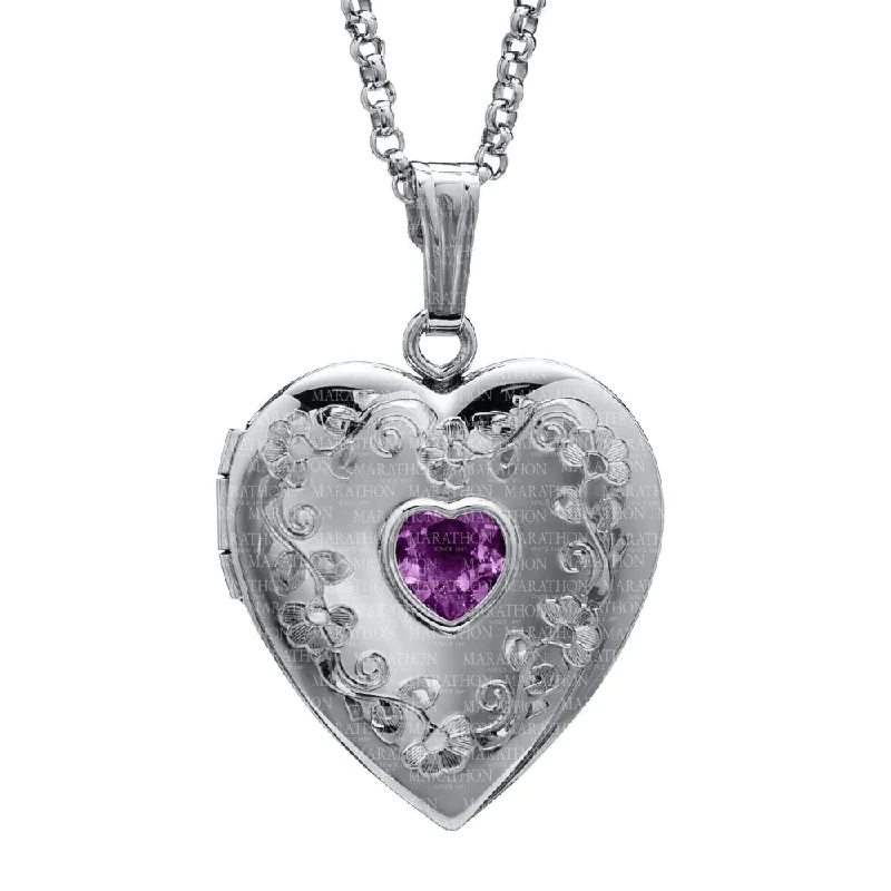 Last Chance To Grab Your Favorite Jewelry At A Discount Sterling Silver Heart Locket with Amethyst Last Chance To Grab Your Favorite Jewelry At A Discount Sterling Silver Heart Locket with Amethyst