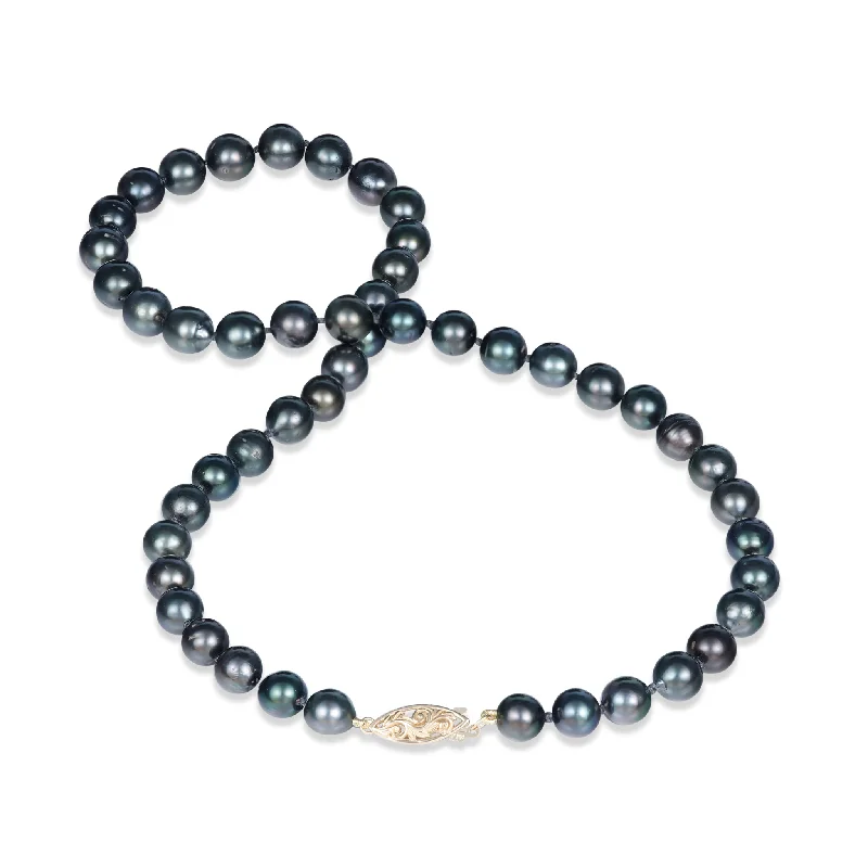 Sparkle On A Budget – Fine Jewelry For Less 18-20" Tahitian Black Pearl Strand with Gold Clasp - 8-10mm Sparkle On A Budget – Fine Jewelry For Less 18-20" Tahitian Black Pearl Strand with Gold Clasp - 8-10mm