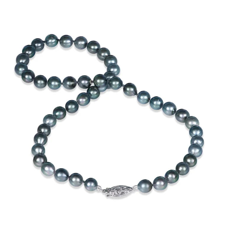 Don't Miss These Dazzling Jewelry Discounts 18-20" Tahitian Black Pearl Strand with White Gold Clasp - 8-10mm Don't Miss These Dazzling Jewelry Discounts 18-20" Tahitian Black Pearl Strand with White Gold Clasp - 8-10mm