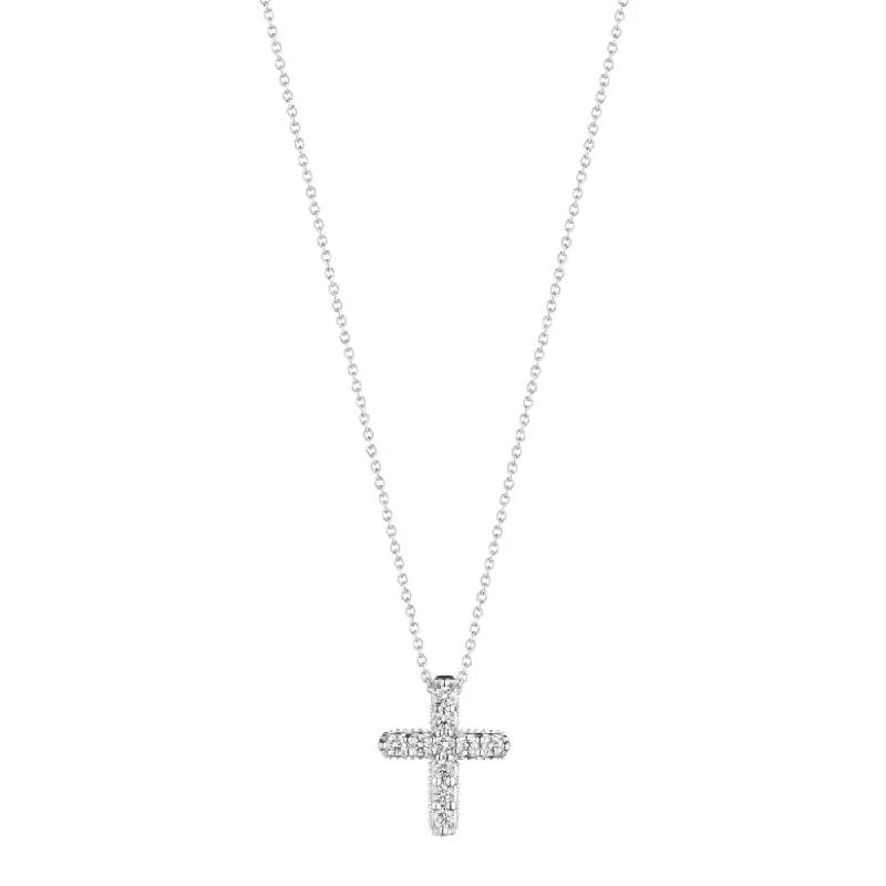 Trendy Minimalist Jewelry For Everyday Wear Verragio 18k Small Diamond Cross Pendant Trendy Minimalist Jewelry For Everyday Wear Verragio 18k Small Diamond Cross Pendant