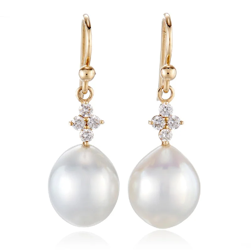 High-Quality Gemstone Jewelry For Special Occasions Belgravia Drop Earrings in 10mm South Sea Pearls & Diamonds High-Quality Gemstone Jewelry For Special Occasions Belgravia Drop Earrings in 10mm South Sea Pearls & Diamonds