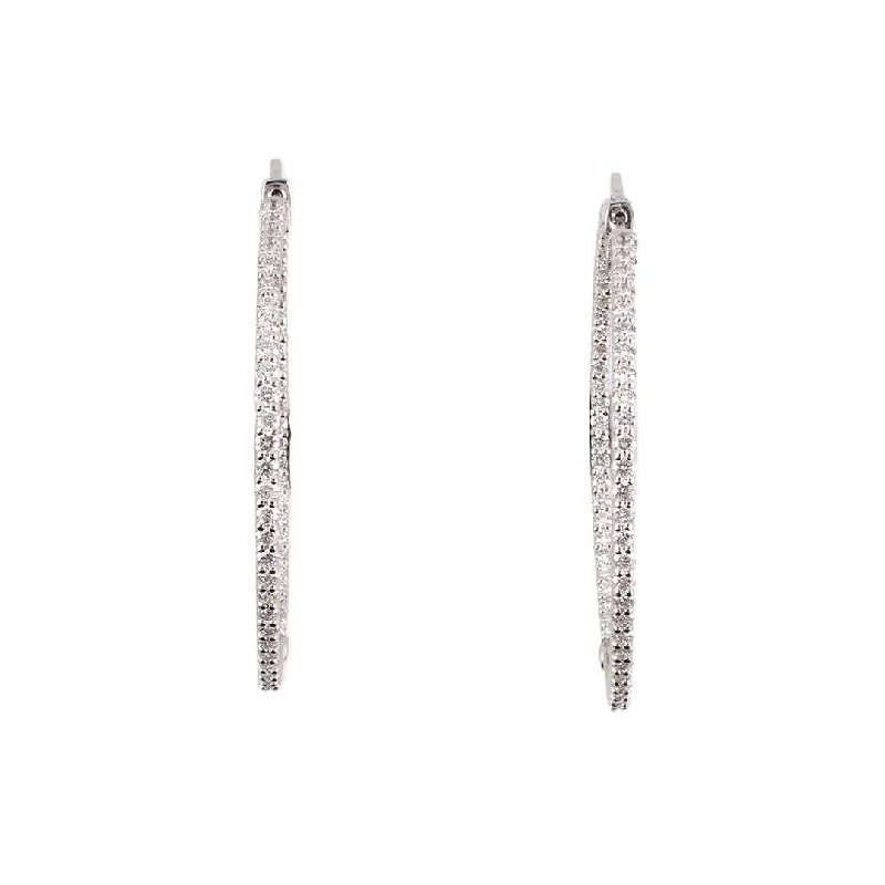 Premium Jewelry, Premium Discounts – Act Fast Diamond White Gold Hoop Earrings