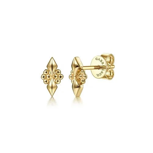 Elevate Your Outfit With Discounted Statement Jewelry 14K Yellow Gold Geometric Beaded Accent Earrings Elevate Your Outfit With Discounted Statement Jewelry 14K Yellow Gold Geometric Beaded Accent Earrings
