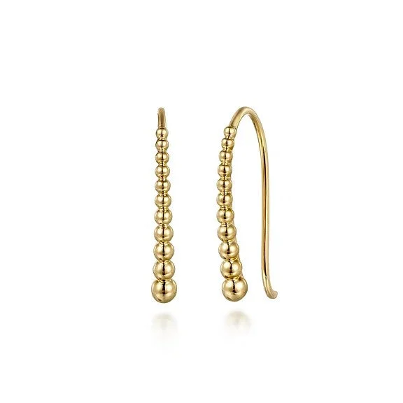 Elevate Your Jewelry Collection With Limited-Time Savings 14K Yellow Plain Gold Graduating Bujukan Ball Drop Frenchwire Earrings Elevate Your Jewelry Collection With Limited-Time Savings 14K Yellow Plain Gold Graduating Bujukan Ball Drop Frenchwire Earrings