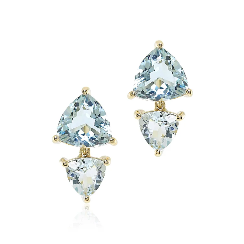 Shop Fine Jewelry With Amazing Deals Trillion Drop Earrings in Aquamarines
