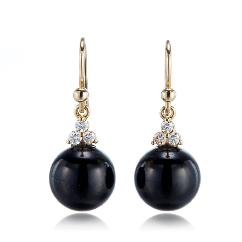 Personalized Jewelry At Special Discount Rates Madison Drop Earrings in Black Jade & Diamonds Personalized Jewelry At Special Discount Rates Madison Drop Earrings in Black Jade & Diamonds