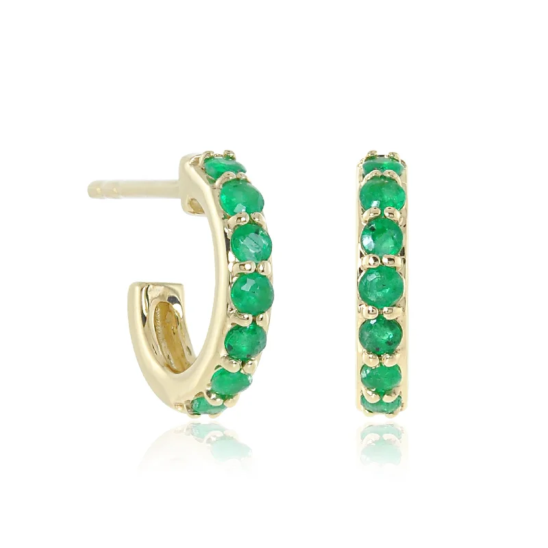 Premium Diamond Jewelry For Unforgettable Moments Emerald Huggie Hoop Earrings