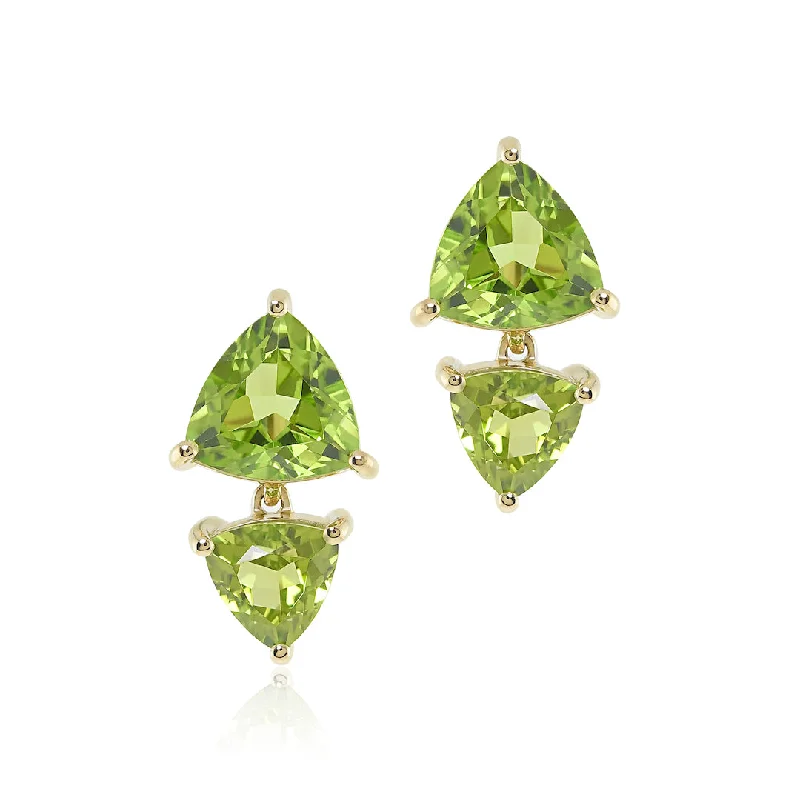 Flash Sale On Elegant Jewelry – Don't Miss Out Trillion Drop Earrings in Peridot