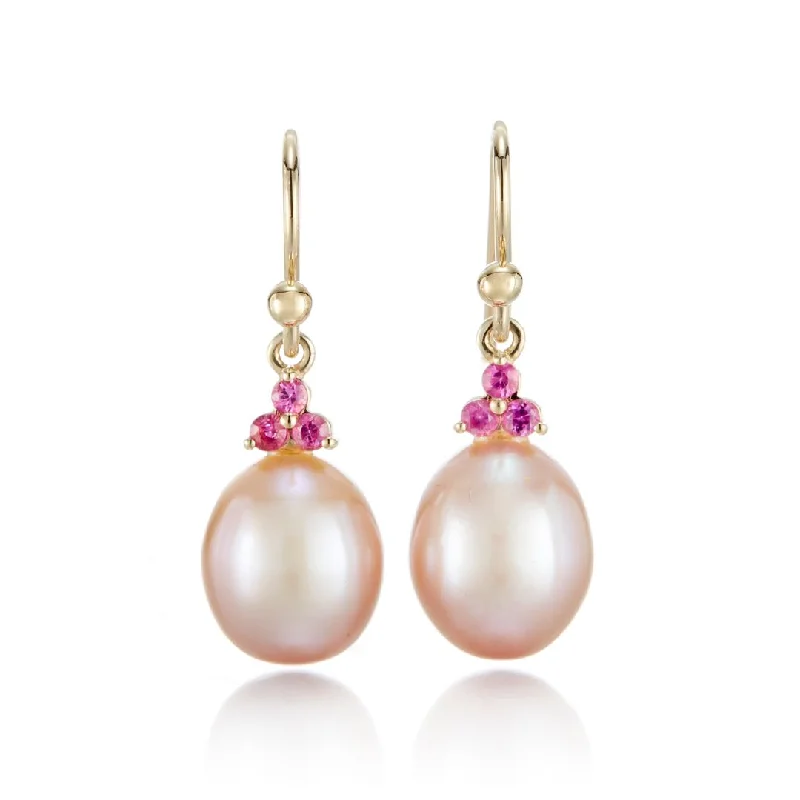 Stunning Jewelry Pieces At The Lowest Prices Ever Madison Drop Earrings in Pink Pearls & Pink Sapphires Stunning Jewelry Pieces At The Lowest Prices Ever Madison Drop Earrings in Pink Pearls & Pink Sapphires