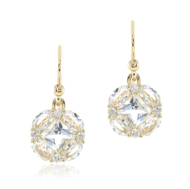 Discounted Jewelry For A Glamorous Look Quadrille Drop Earrings in White Topaz & Diamonds Discounted Jewelry For A Glamorous Look Quadrille Drop Earrings in White Topaz & Diamonds