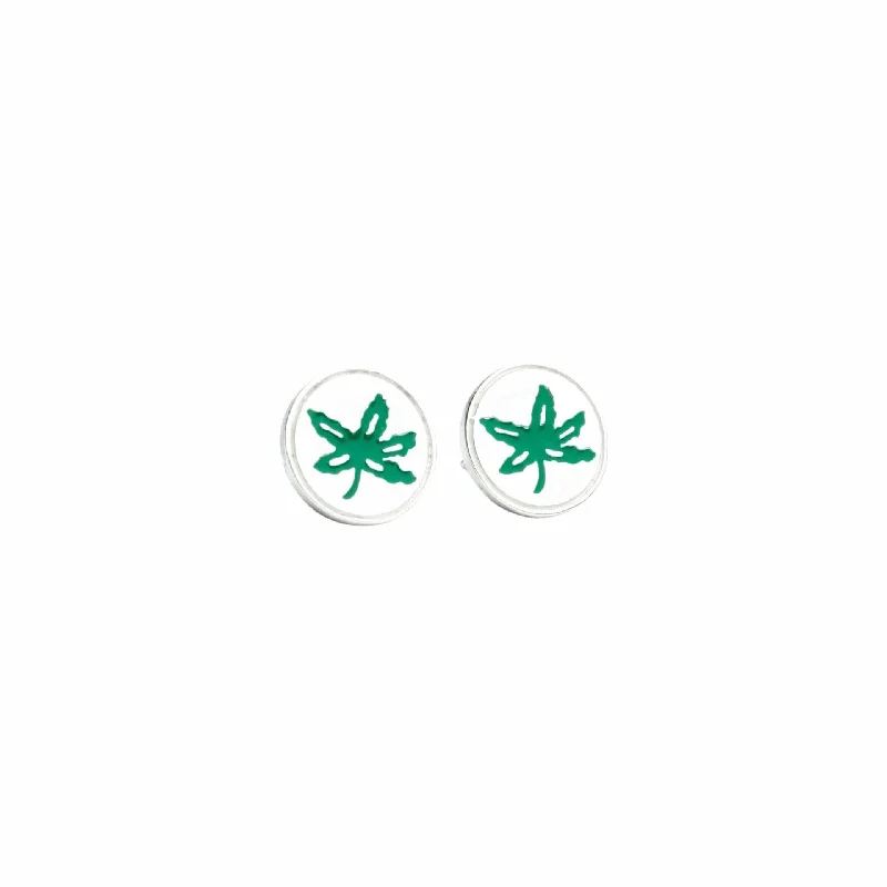 Bestselling Jewelry Now On Sale – Elevate Your Look OSU Green Enamel Buckeye Leaf Studs