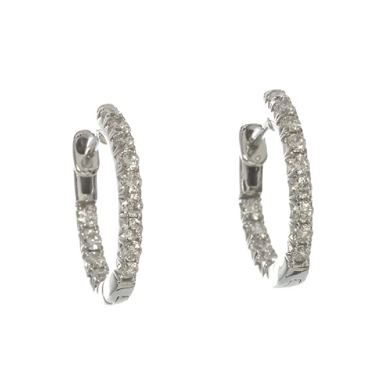 Flash Sale On Exquisite Jewelry – Don't Miss Out .50ct Diamond 14K White Gold Small Hoop Earrings Flash Sale On Exquisite Jewelry – Don't Miss Out .50ct Diamond 14K White Gold Small Hoop Earrings