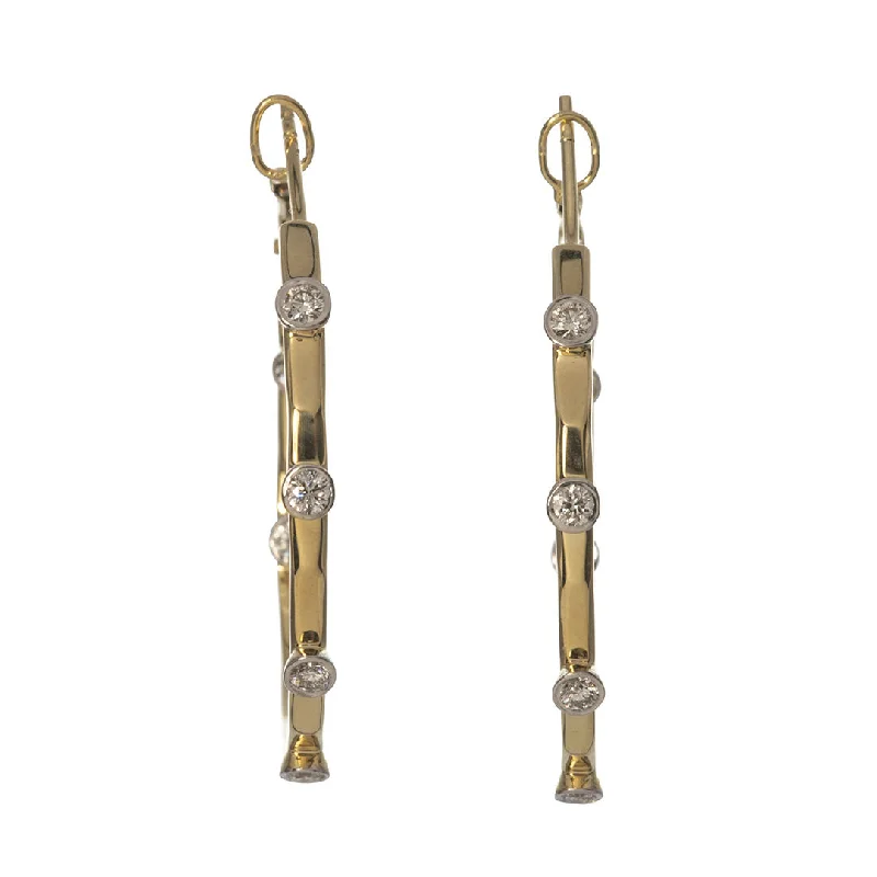 Special Offers On Handcrafted And Designer Jewelry .50ct Diamond Bezel Two Tone 14K Gold Hoop Earrings Special Offers On Handcrafted And Designer Jewelry .50ct Diamond Bezel Two Tone 14K Gold Hoop Earrings