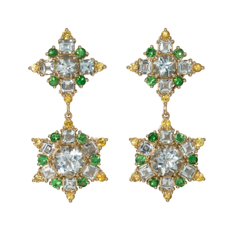 Grab Exquisite Jewelry At The Lowest Prices Aquamarine, Tsavorite & Yellow Sapphire 14K Gold Detachable Drop Earrings Grab Exquisite Jewelry At The Lowest Prices Aquamarine, Tsavorite & Yellow Sapphire 14K Gold Detachable Drop Earrings