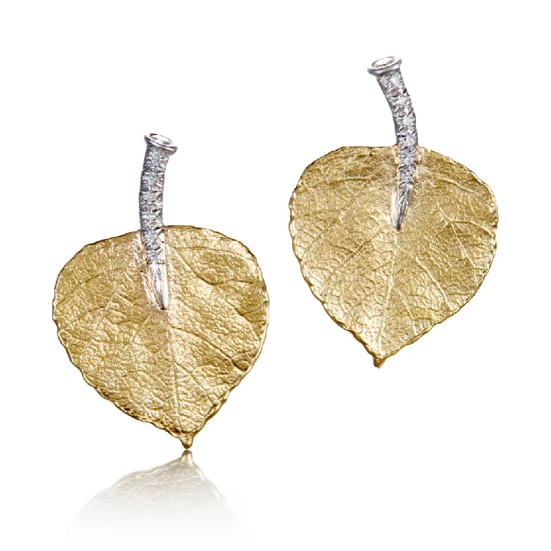 Elegant Rose Gold Jewelry For A Stylish Touch Aspen Leaf Diamond Earrings