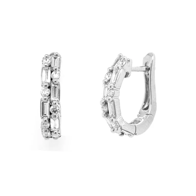 Exclusive Jewelry Sale – Sparkle For Less Baguette & Round Diamond 14K Gold Huggie Earrings Exclusive Jewelry Sale – Sparkle For Less Baguette & Round Diamond 14K Gold Huggie Earrings