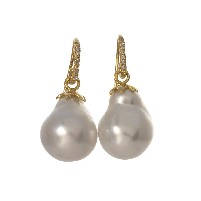 Bold And Beautiful Jewelry Now At Irresistible Prices Baroque South Sea Pearl & Diamond 18K Gold Drop Earrings Bold And Beautiful Jewelry Now At Irresistible Prices Baroque South Sea Pearl & Diamond 18K Gold Drop Earrings